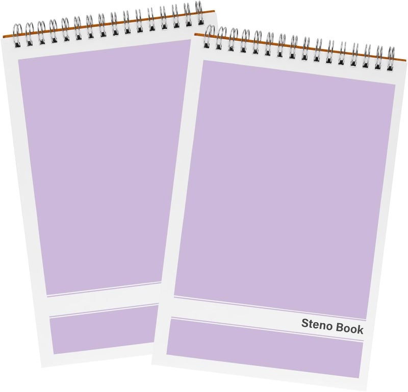 Duxesuk Steno Pads – 6x9 Inches 80 Sheets Steno Notebooks for Writing Notes in School, University, College & Office (2PCS Purple) - Image 1